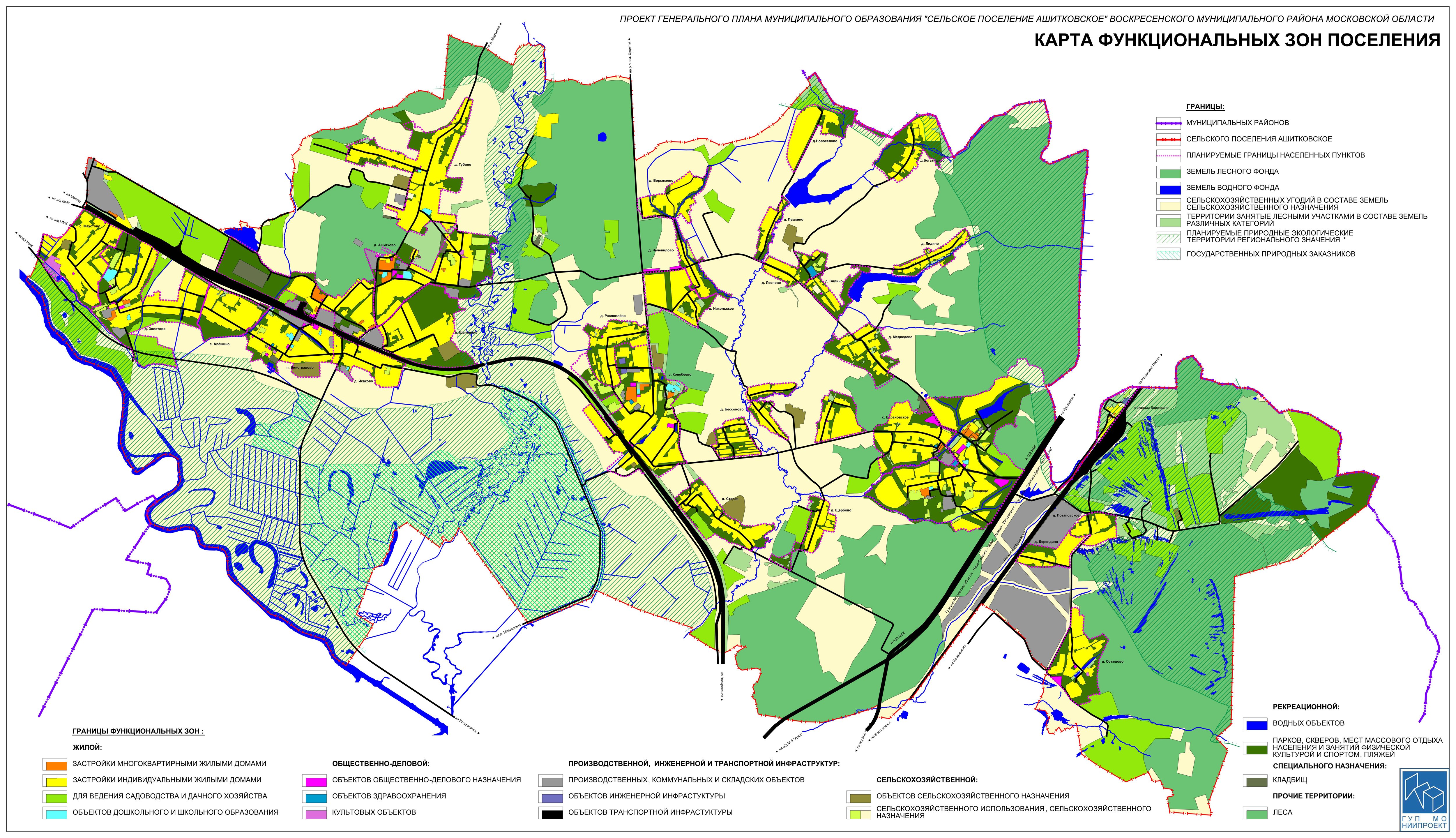 Схема функционального зонирования сельского поселения